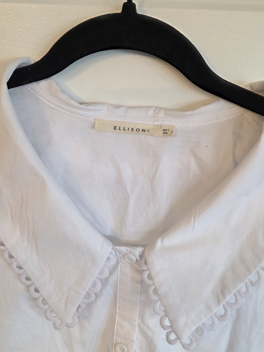 Ellison White Cotton Button Front Top - Picture 3 of 7
